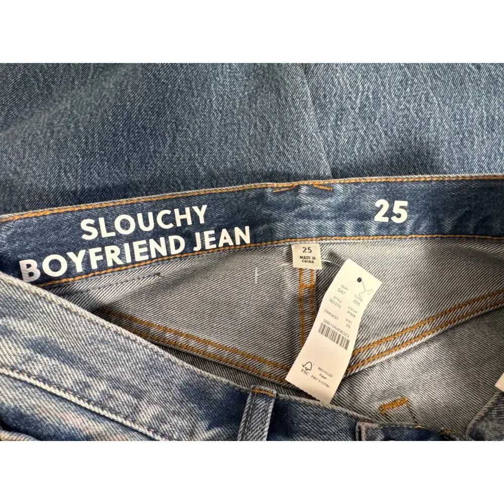 NWT J. Crew Women's Slouchy Boyfriend‎ Jeans in Paulette Wash BD370 Size 25